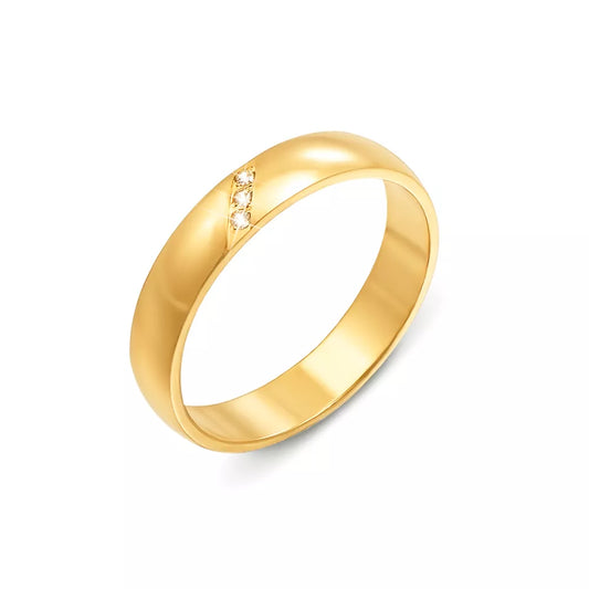 Gold-Exclusive™ Wedding ring with cubic zirconia. Article 1089l